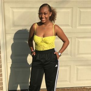 Yellow lace bodysuit